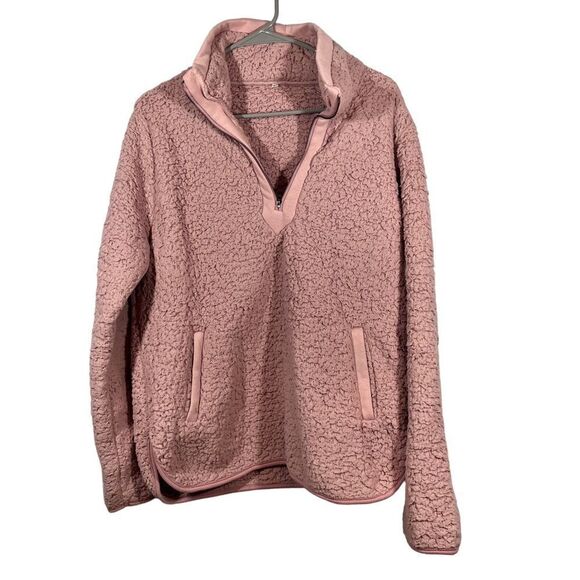 Unbranded Sherpa Quarter Zip Pullover Jacket - Picture 1 of 16
